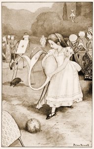 「それは自分自身をねじり、彼女の顔を見上げるだろう」、ルイス・キャロルのイラスト、不思議の国のアリスの冒険、1901 作： Peter Newell